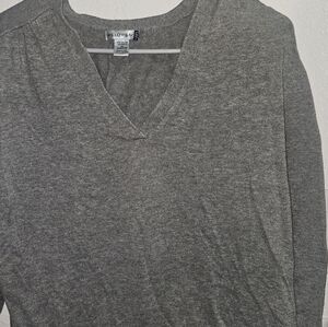 Gray V-Neck Sweater 2X